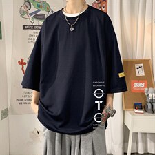 Q11114-P30春夏季七分袖t恤男大码五分袖男短袖中袖，男装T恤，电商A040