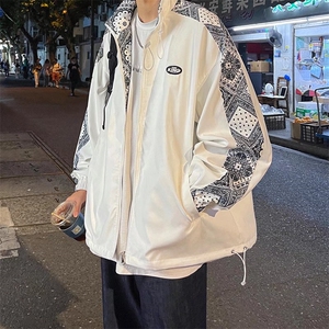 夹克拉链门襟潮流潮休闲慵懒立领宽松青春流行秋季长袖男新款外穿图片