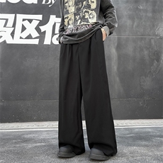西装休闲裤男装春季宽松阔腿裤小众垂感百搭拖地裤长裤，男装休闲裤，星座410-7