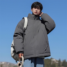 现货美式高街休闲夹克冬季立领纯色三防户外工装加厚棉服外套，男装夹克，电商A486