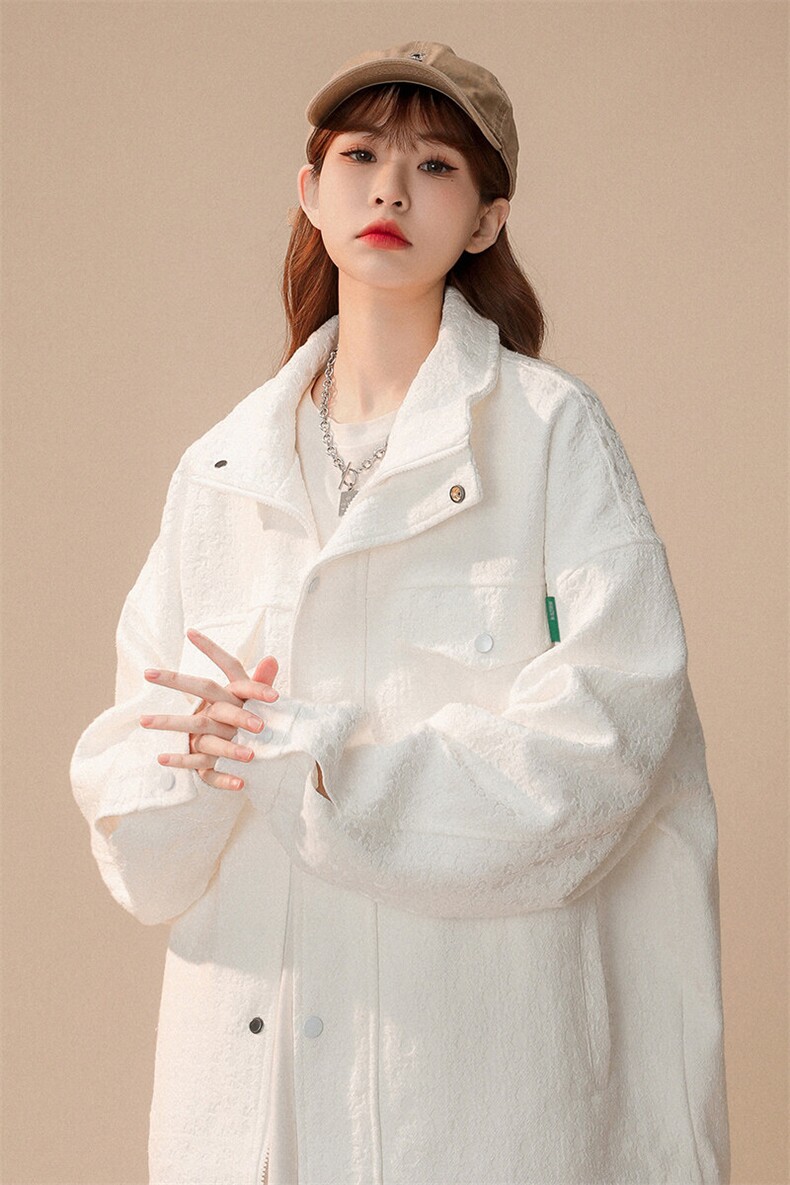 INCLEA美式复古工装外套男春秋新款潮牌压花设计宽松大码夹克,女装短外套,星座226-2