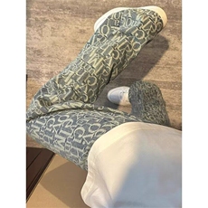 美式复古满印牛仔裤男款春夏新款设计感潮牌修身弯刀微喇裤子，男装牛仔裤，星座601-1