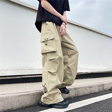 日系机能工装裤男士设计感高街痞帅美式速干冲锋裤宽松降落伞兵裤，男装工装外套，星座813-2