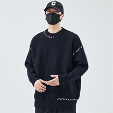 秋冬款复古圆领毛衣男士宽松针织衫打底衫潮男毛衣网图YME10-P50，男装T恤，星座302B-2