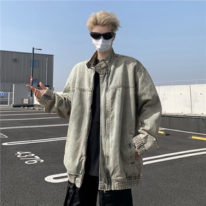 牛仔外套男美式宽松夹克港风帅气百搭时尚潮牌上衣服W5948-P72,奇异狩猎者身法衣服搭配图片