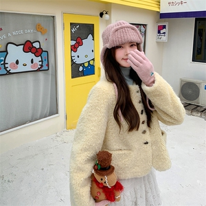 韩版皮毛一体羊羔毛外套女2025年冬季新款显瘦减龄超好看加厚上衣图片
