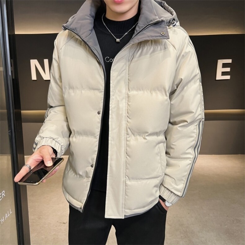 流行宽松型潮常规款新款保暖御寒连帽加厚短款时尚保暖外套上衣,男装棉衣,星座1013-1
