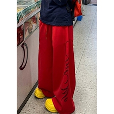 秋季安可拉红香蕉阔腿裤女垂感宽松休闲直筒裤运动裤K148，女装休闲裤，星座1116A（原606A-3）
