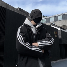 潮美式织带棉服冬季宽松加厚男女款立领上衣M065-P83，男装棉衣，星座308B-2