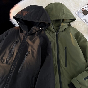 24冬潮户外双板防风防水滑雪服男大码加棉加厚高级感外套M70-P140图片