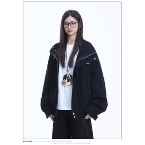 1506A/GTQJ2180/P84美式潮牌做旧帆布工装夹克春季新款立领外套图片