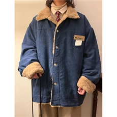 冬季棉服加厚羊羔绒棉衣男港风复古保暖宽松ins潮牌棉袄MV57-p75，男装棉衣，星座1008-1