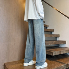 加长版裤子男款高个子牛仔裤复古直筒185cm110长裤KZ004P58加绒68，男装牛仔裤，电商B312
