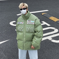 2024美式机车PU皮棉衣外套冬季保暖高街潮牌宽松棉袄MF101-P83，男装棉衣，星座313A-2