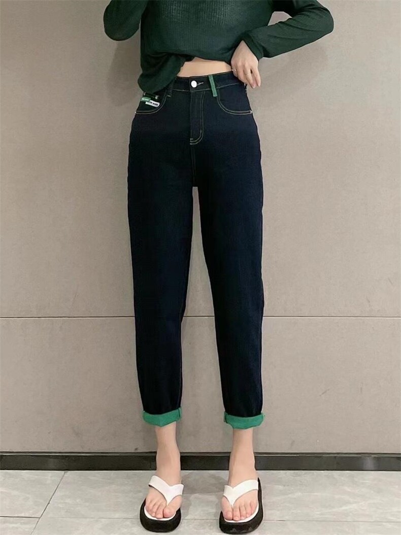 冬季雪尼龙加厚牛仔裤。，女装牛仔裤，纳影