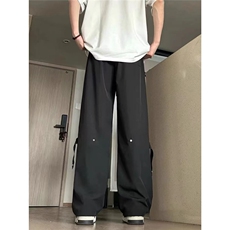 夏季冰丝薄款纯色纽扣装饰休闲裤K381-P31，男装休闲裤，星座703