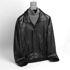DLSN22053新款皮衣男头层山羊皮夹克翻领商务休闲男装P1000，男装皮衣，电商B360