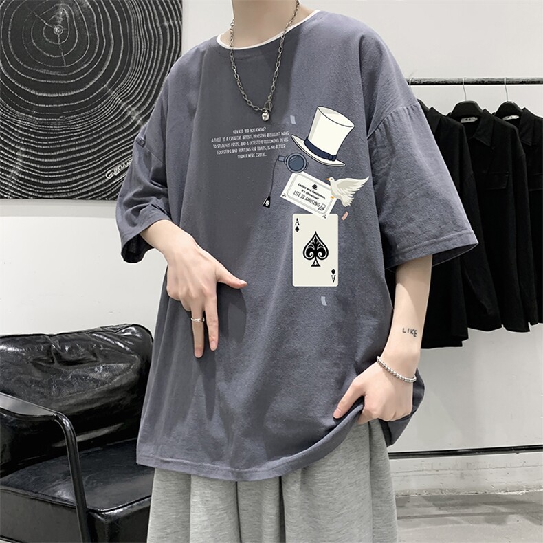 YT26373-P30亚麻短袖t恤男大码五分袖男宽松七分袖大皂风模特,男装T恤,电商A040
