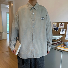 韩版潮流休闲纯色衬衣春ins潮牌痞帅宽松工装衬衫外套W1451-P33，男装衬衫，星座512-2