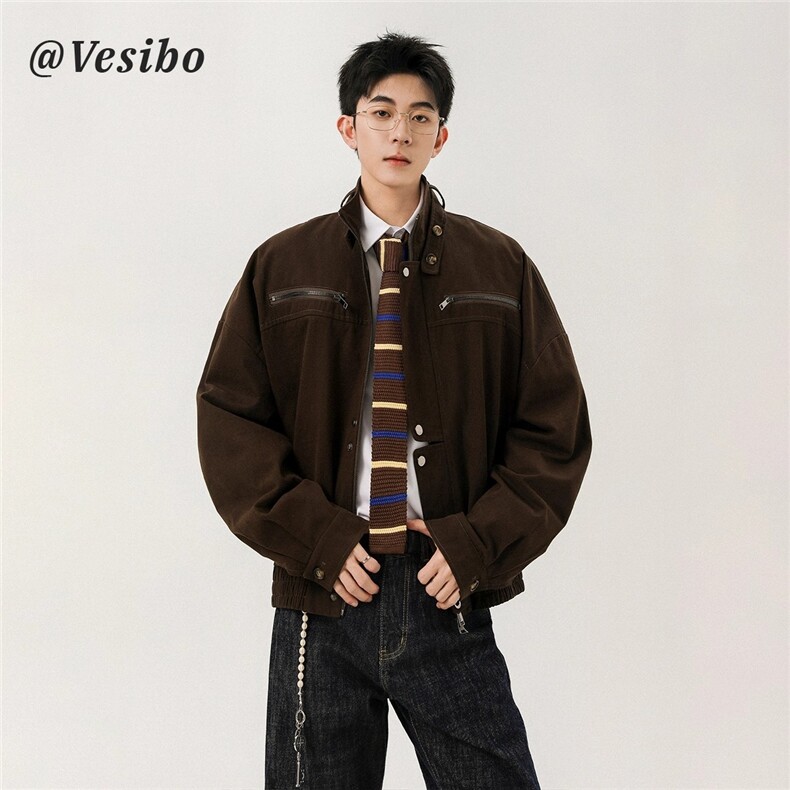 美式工装夹克男女秋季覆古百搭潮外套vibe宽松休闲上衣W6865-P75,男装夹克,星座412-3