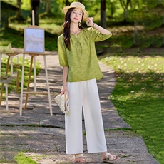 806时尚气质小衫+阔腿裤套装（可分开购买），女装套装/套裙，芭米依尚