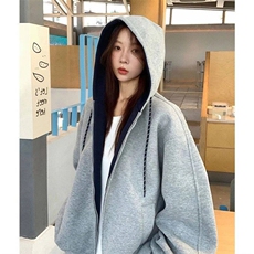 1506A/GF150/P54宽松简约重磅连帽开衫卫衣1，男装卫衣，星座1506A