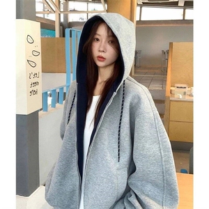 1506A/GF150/P54宽松简约重磅连帽开衫卫衣1图片