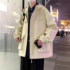 2024春季新款连帽夹克外套男休闲冲锋风衣工装潮A436-D1233-P65，男装夹克，电商A436