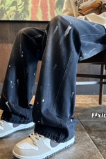 XZ616秋季新款重磅水洗涂鸦泼墨印花牛仔长裤TY1104P65控78，男装休闲裤，星座512A（原616）