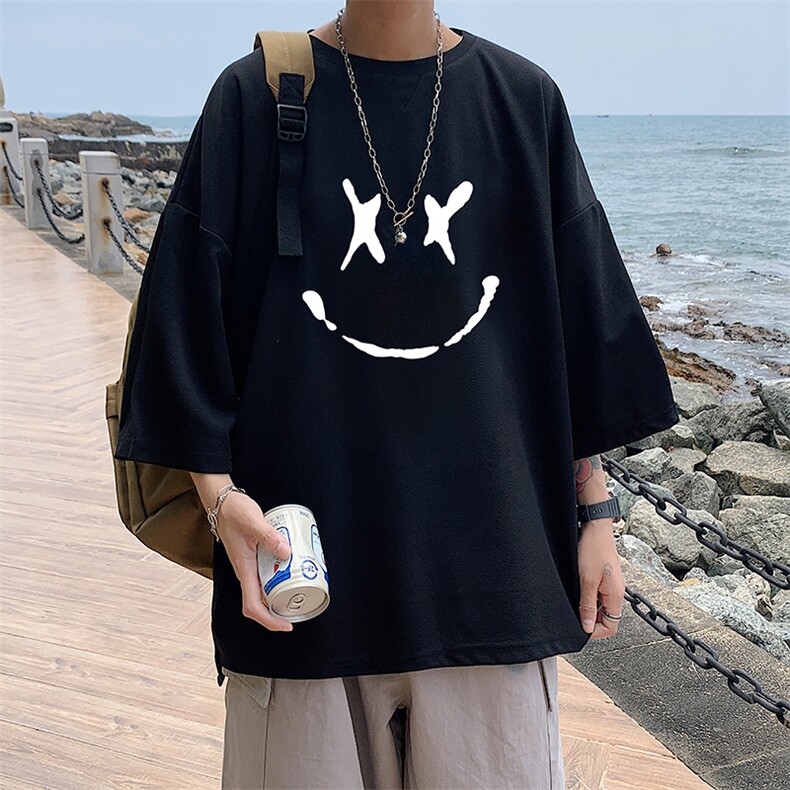 Q11190-P30春夏季七分袖t恤男大码五分袖男短袖中袖,男装T恤,电商A040