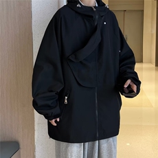 冲锋外套男韩版潮流连帽帅气2026春秋新款ins宽松夹克W4463-P61，男装夹克，星座412