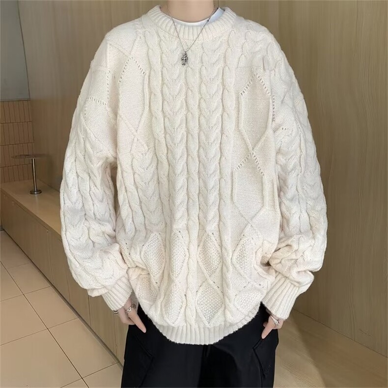 针织衫男韩版潮流文艺帅气百搭2024冬季新款ins毛衣外套MZ390-P51，男装针织衫/毛衣，星座412-3