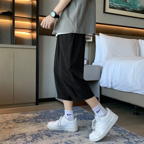 裤子男潮流2023新款春夏季薄款冰丝运动七分休闲裤2077-特批20，男装休闲裤，星座718-1