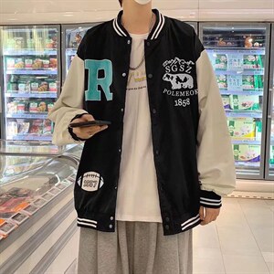 潮流夹克潮男春季棒球领夹克W58P57图片