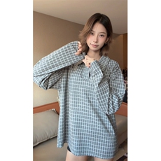 图POLO领德绒设计感格子冬季打底衫男女长袖T恤P38，男装T恤，电商C306-1