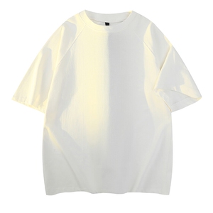 得物抖音高品质260克重磅宽松纯棉纯色双纱牛角插肩袖短袖T恤DT22图片