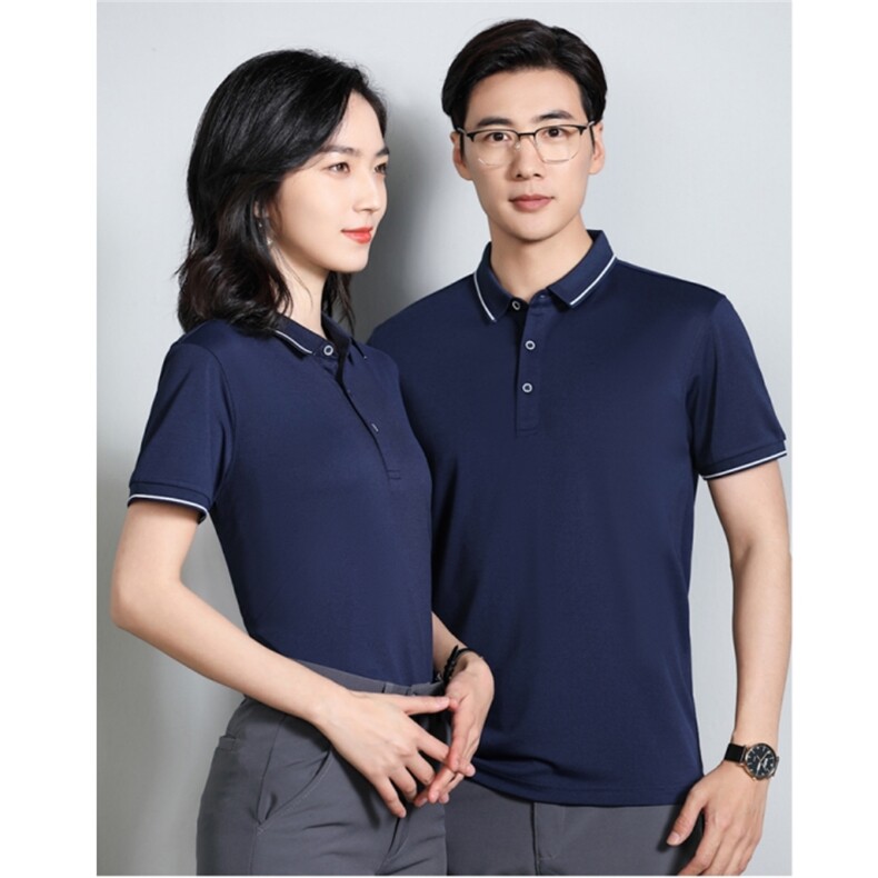 精梳棉男女同款polo衫2024年夏季百搭纯色图片