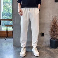 社会精神小伙裤子男秋潮牌ins运动束脚九分裤K8595-P45控78，男装休闲裤，星座210-3