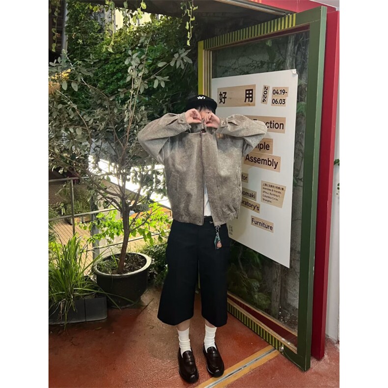 美式铜氨触感哈灵顿cleanfit夹克男女春季树纹肌理千鸟格内里外套,男装夹克,四季星座505