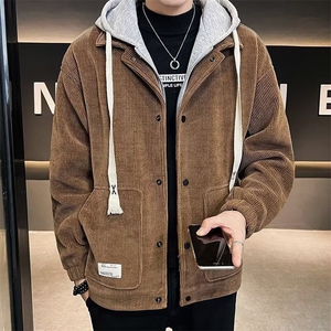 大码外套男潮流休闲百搭上衣春秋季宽松假两件夹克男装JK005/P80图片