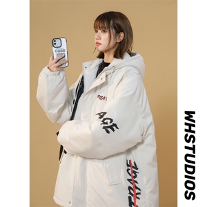 连帽棉衣男女拼接袖字母棉袄棉服冬装外套 3360-P70 控108图片