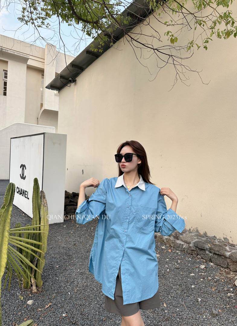 现货新款拼色衬衫，女装衬衫，QIANCHEN 谦晨(1F)