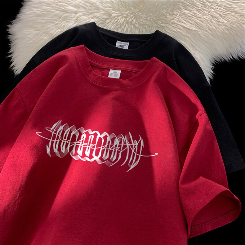 可设48小时发货支持抖音得物来样二开230克重磅美式短袖t恤MT353，男装T恤，电商A486