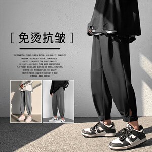 高街2023新款潮流百搭抗皱束脚运动休闲九分卫裤 K118-特批35图片