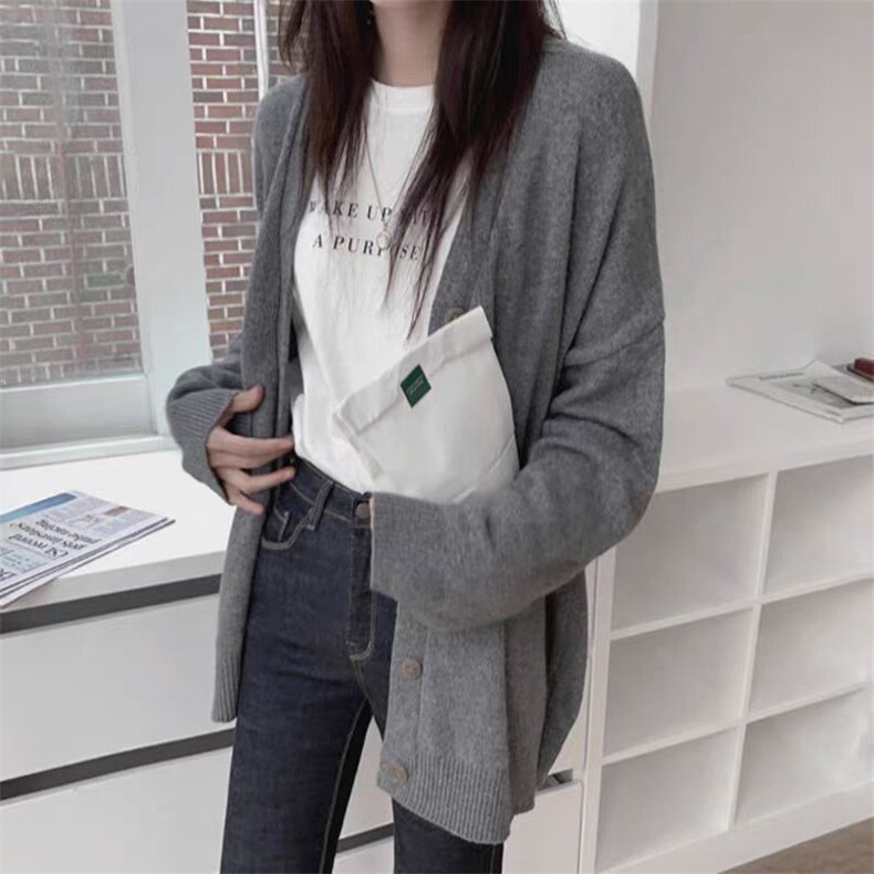 2025年秋季新款女士百搭小春风V领针织开衫，女装针织衫/毛衣，恒恩羊绒