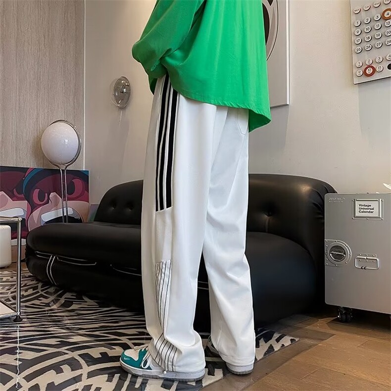慵懒男直筒运动裤微弹春季中腰时尚潮牌青春流行休闲裤潮K74,女装休闲裤,星座310B-1
