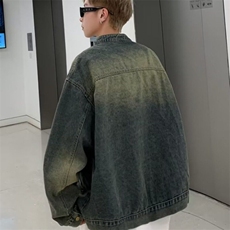 DW302-P68新款美式复古水洗做旧牛仔外套男女春秋季夹克宽松上衣，男装夹克，星座603-2
