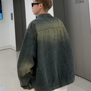 DW302-P68新款美式复古水洗做旧牛仔外套男女春秋季夹克宽松上衣图片