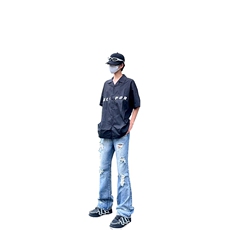 美式高街ins小众破洞牛仔裤货号K755P6578，男装牛仔裤，电商A063
