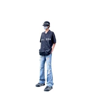 美式高街ins小众破洞牛仔裤货号K755P6578图片